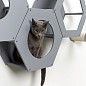 Сота для настенного игрового комплекса для кошек с большим круглым окошком, серый