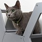 Сота для настенного игрового комплекса для кошек с большим круглым окошком, серый