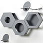 Сота для настенного игрового комплекса для кошек с маленьким круглым окошком, серый
