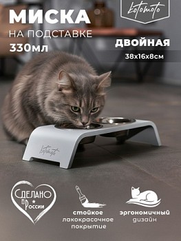 картинка Подставка с 2 мисками для кошек