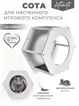 картинка Сота для настенного игрового комплекса для кошек с большим круглым окошком, белый (Сота для настенного игрового комплекса для кошек с большим круглым окошком, белый)