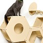Сота для настенного игрового комплекса для кошек с маленьким круглым окошком, бежевый