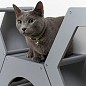 Сота для настенного игрового комплекса для кошек с маленьким круглым окошком, серый