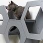 Сота для настенного игрового комплекса для кошек с маленьким круглым окошком, серый