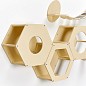 Сота для настенного игрового комплекса для кошек с маленьким круглым окошком, бежевый