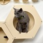 Сота для настенного игрового комплекса для кошек с большим круглым окошком, бежевый